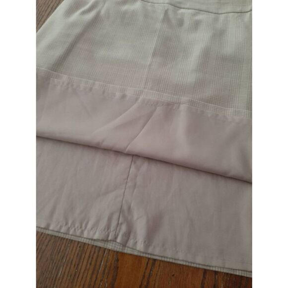 Size 12 Merona Khaki Tan Brown Plaid Lined Midi Skirt with Side Slits Side Zip - Picture 5 of 6